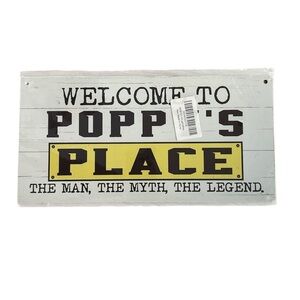 Poppa’s Place Wood Wall Sign Decor Brand New
